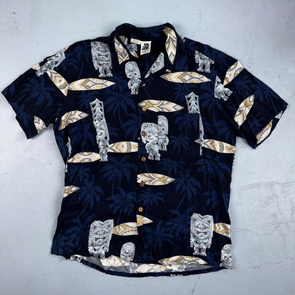 Vintage 90s Kennington Ltd. California Hawaiian Shirt All Over Print Floral Sz L