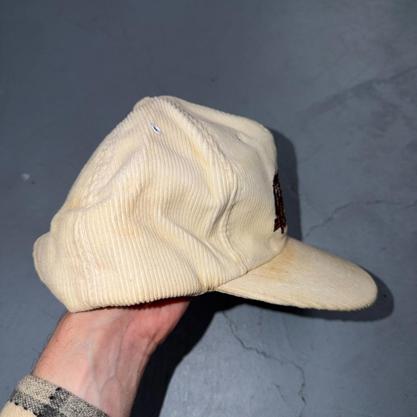 VTG Corduroy San Francisco Giants Snapback White Hat Cap Hat Giants Vision