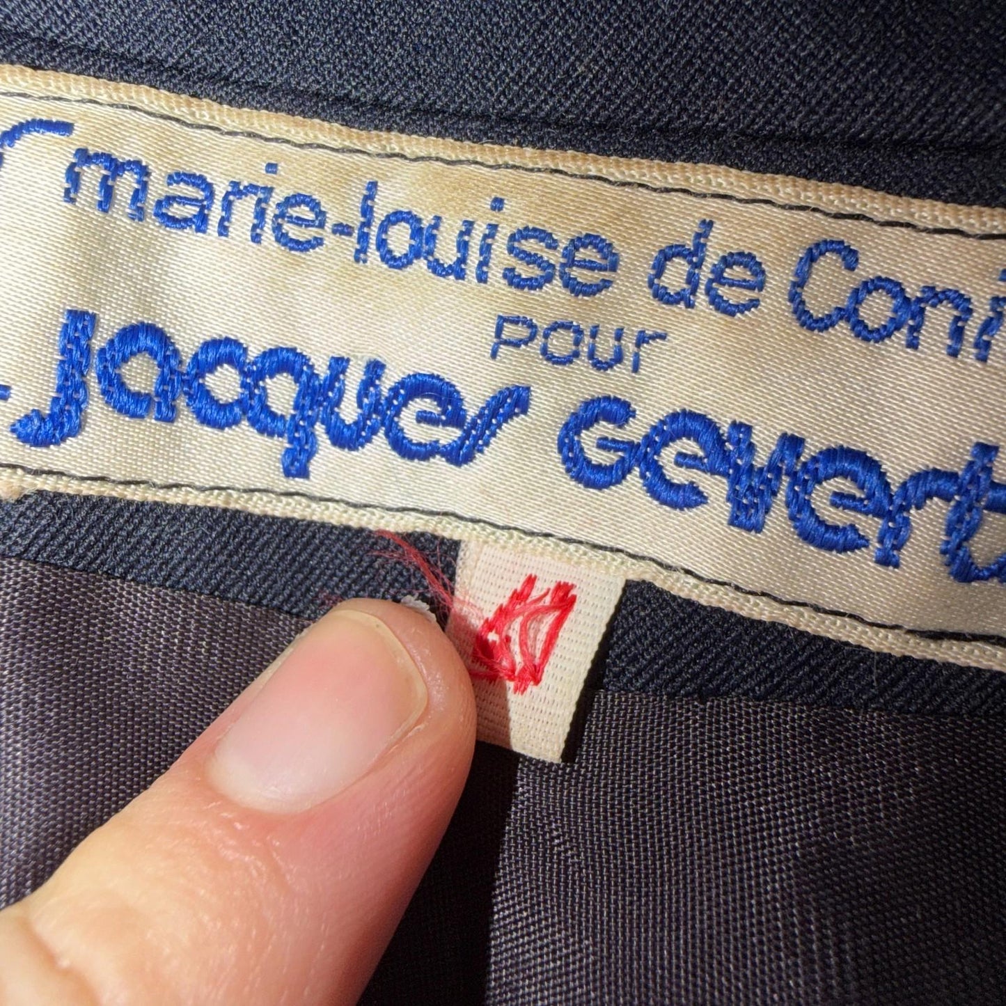 Jacques Gevertz Size 40 Blue Button Up Coat VTG Double Breast Peacoat 80s Paris