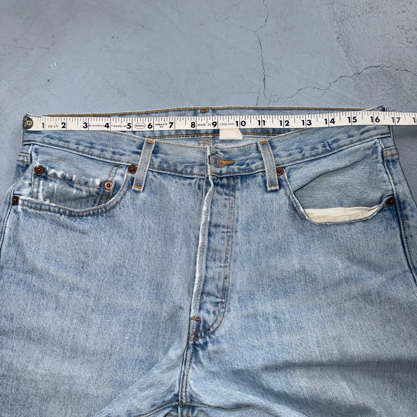 Levis 501 Vintage Y2K 90s XX Straight Leg Jeans Blue Light Wash 34x32 Act 33x31