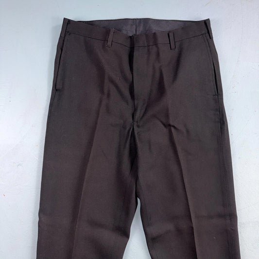 VTG 60s Penneys Towncraft Twill Pants 32x33 Black 1960s Rockabilly Penn Prest