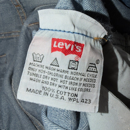 Levis 501 Vintage 90s USA XX Straight Leg Jeans Blue Light Wash 33x32 Act 31x30