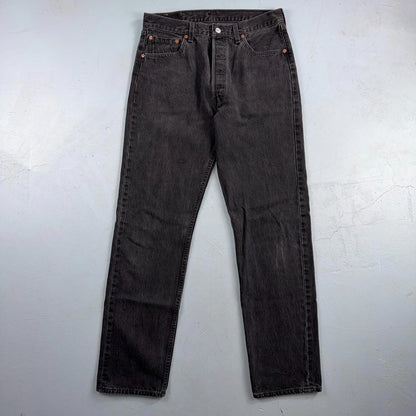 Levis 501 Vintage 90s USA XX Straight Leg Jeans Black Med Wash 34x34 Act 31x33