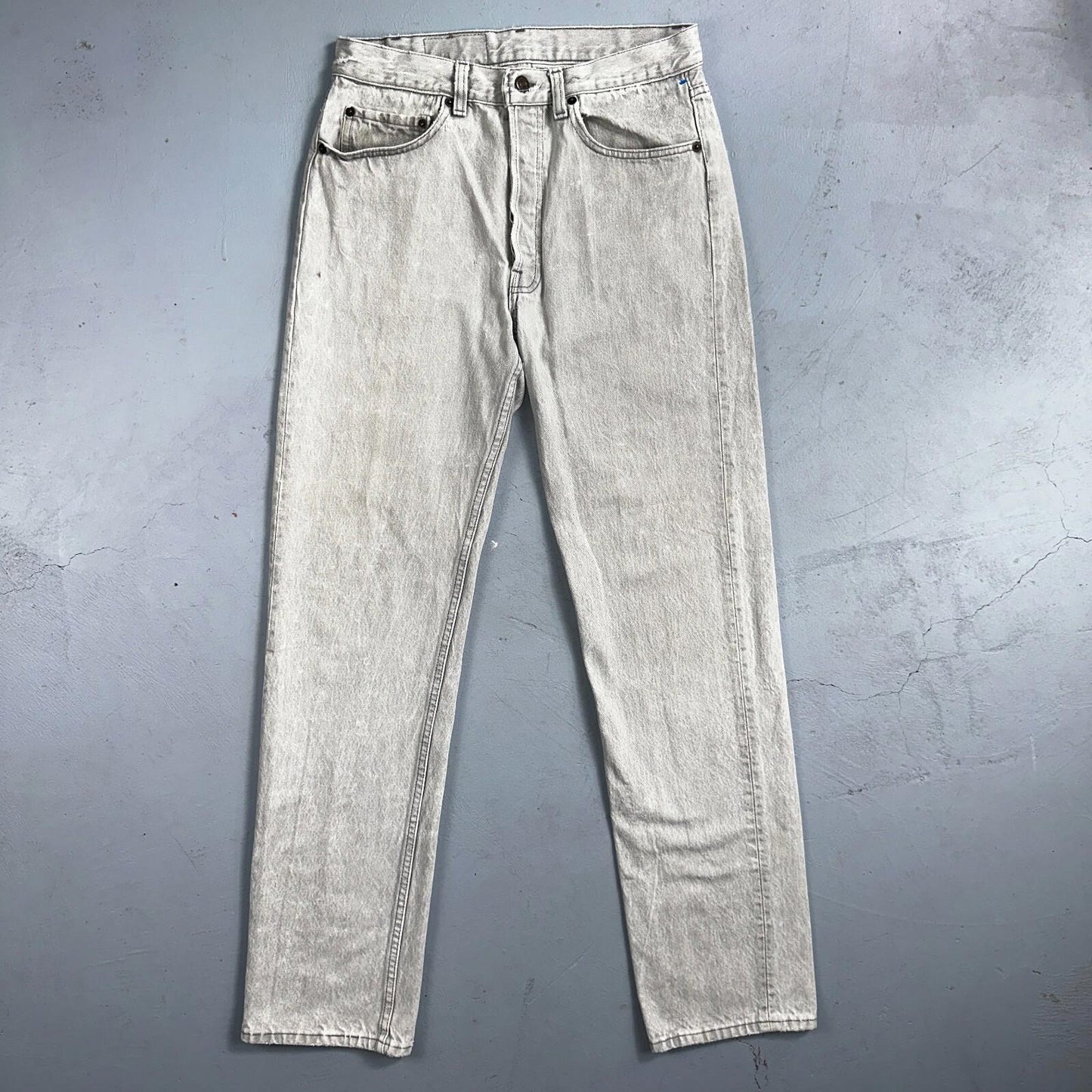 Levis 501 Vintage 90s USA XX Straight Leg Jeans Gray Light Wash 31x34 Act 29x32