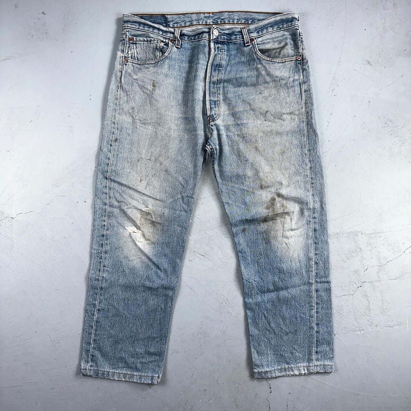 Levis 501 Vintage 90s Mex XX Straight Leg Jeans Blue Light Wash 36x30 Act 35x25