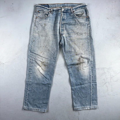 Levis 501 Vintage 90s Mex XX Straight Leg Jeans Blue Light Wash 36x30 Act 35x25