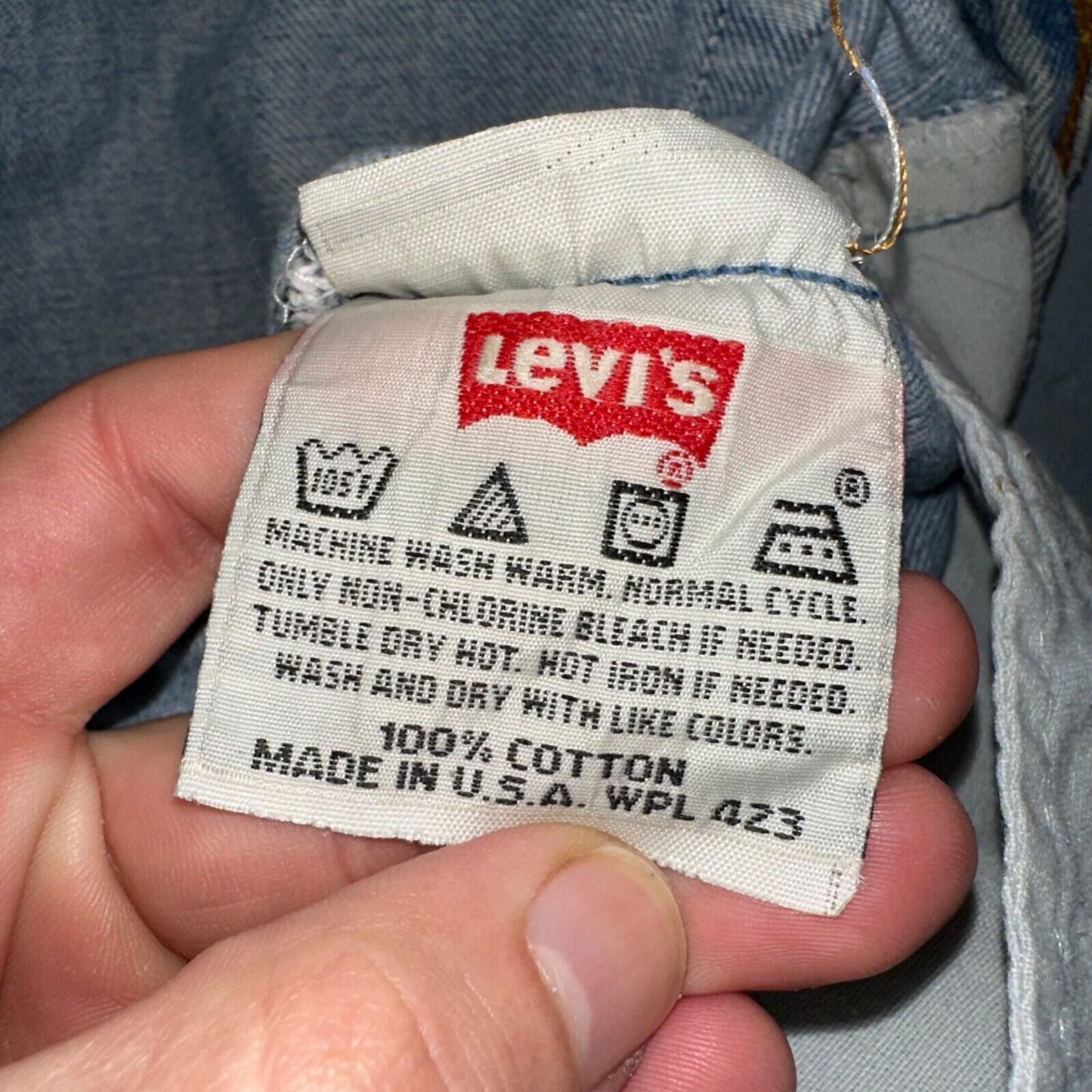 Levis 501 Vintage 90s USA XX Straight Leg Jeans Blue Thrashed 34x34 Act 33x32