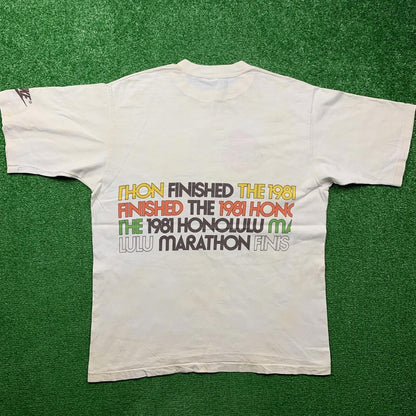 Vintage Nike T Shirt USA Rare Jordan 1981 Finisher Honolulu 80s Japan Geisha