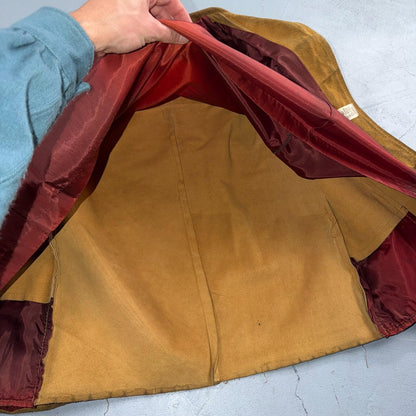 1940s 1950s VTG Brown Suede Jacket Leather Distressed Rockabilly Ricky Chore