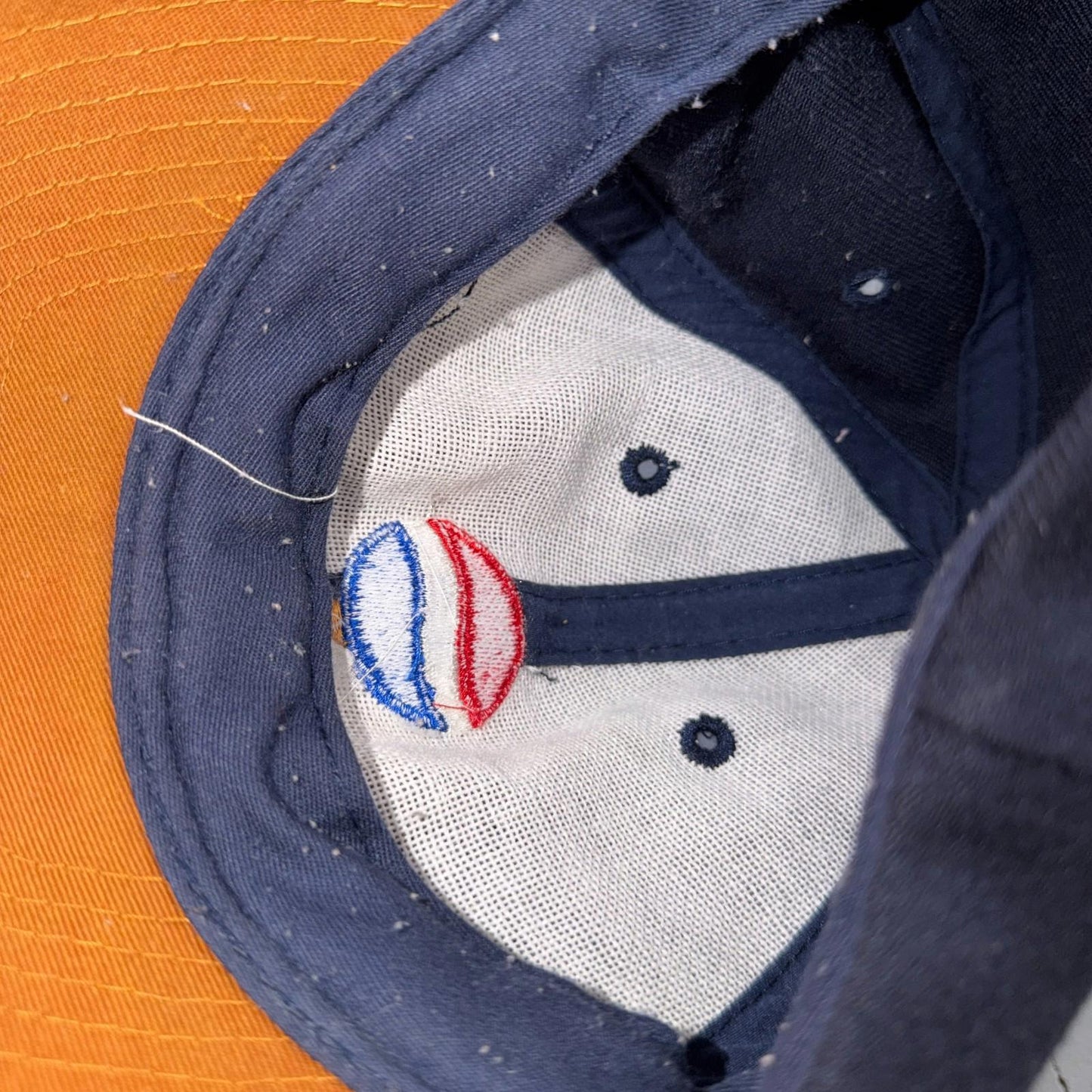 Vintage 90s Pepsi Golf Hat Otto Cap Leather Brim Blue Logo Wool RARE Collectible