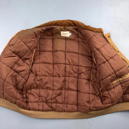 Vintage Fingerhut Fashions Puffer 1970s Brown Cream Mens Ski Coat Size XL 70s