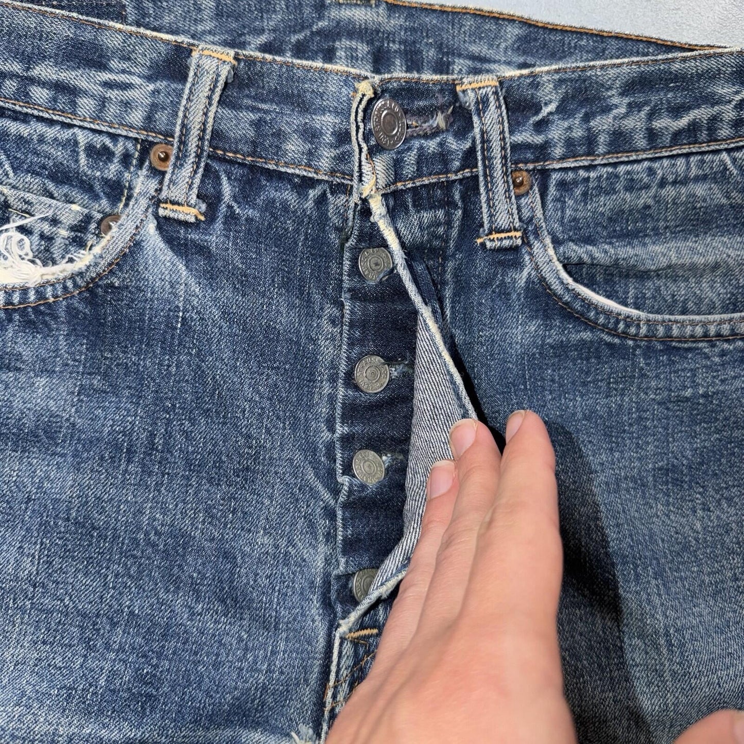 Levis 501 Big E Vintage 60s Redline Selvedge USA XX 1960s Jeans 66 Act 28x28