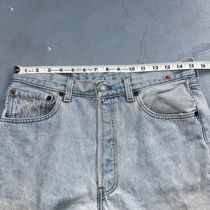 Levis 501 Vintage 90s USA XX Straight Leg Jeans Blue Light Wash 34x38 Act 30x33