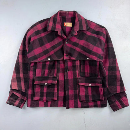 VTG 1950s Black Bear Purple Faded Double Mackinaw Wool Cruiser Jacket Filson 50s
