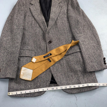 Harris Tweed Stafford Vintage 40 Blazer Gray Herringbone Wool Sport Coat USA