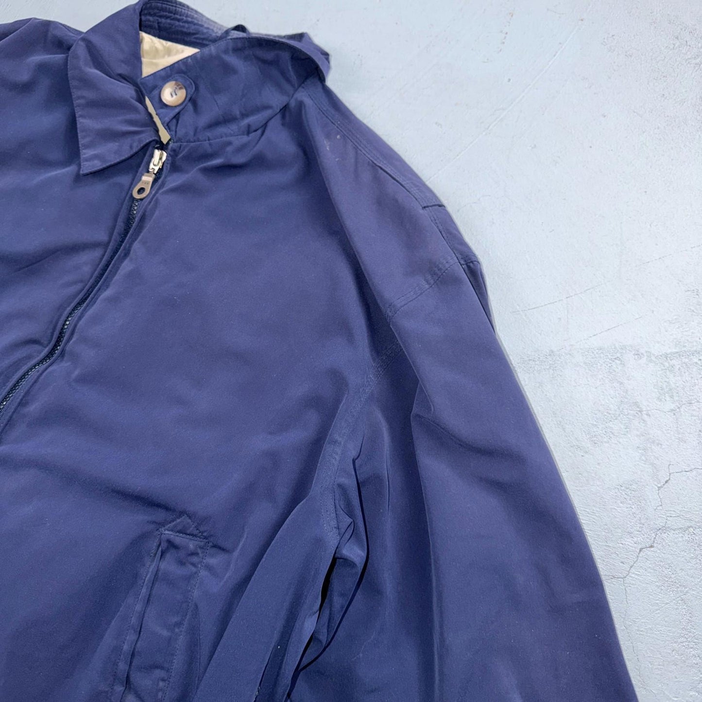 Norm Thompson Mens Blue Polyester Long Sleeve Full Zip Jacket Size Large Bomber