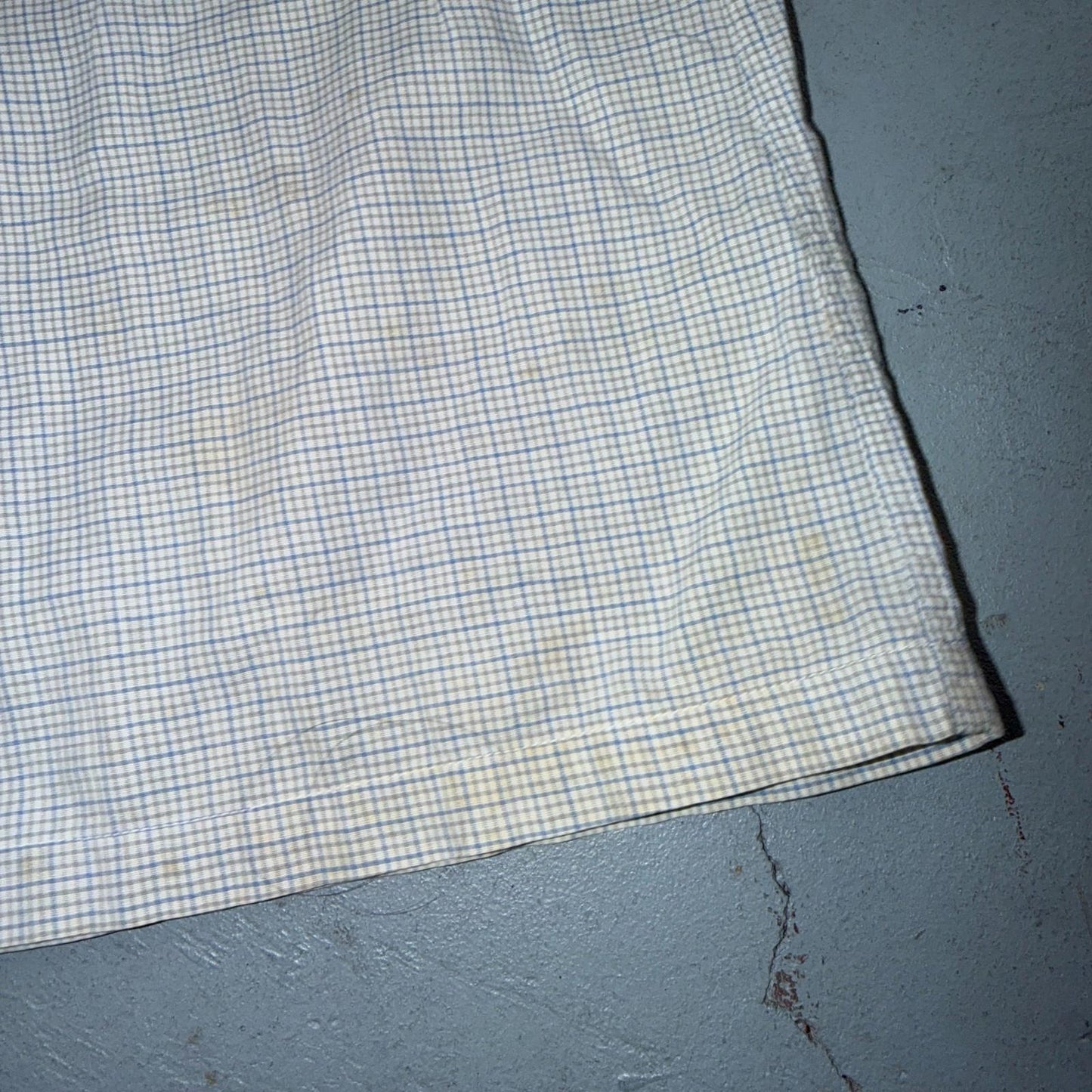 VTG 1950s Enro Trafalgar Loop Collar Button Up Shirt Cotton Rockabilly M Checker