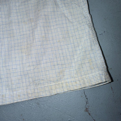 VTG 1950s Enro Trafalgar Loop Collar Button Up Shirt Cotton Rockabilly M Checker