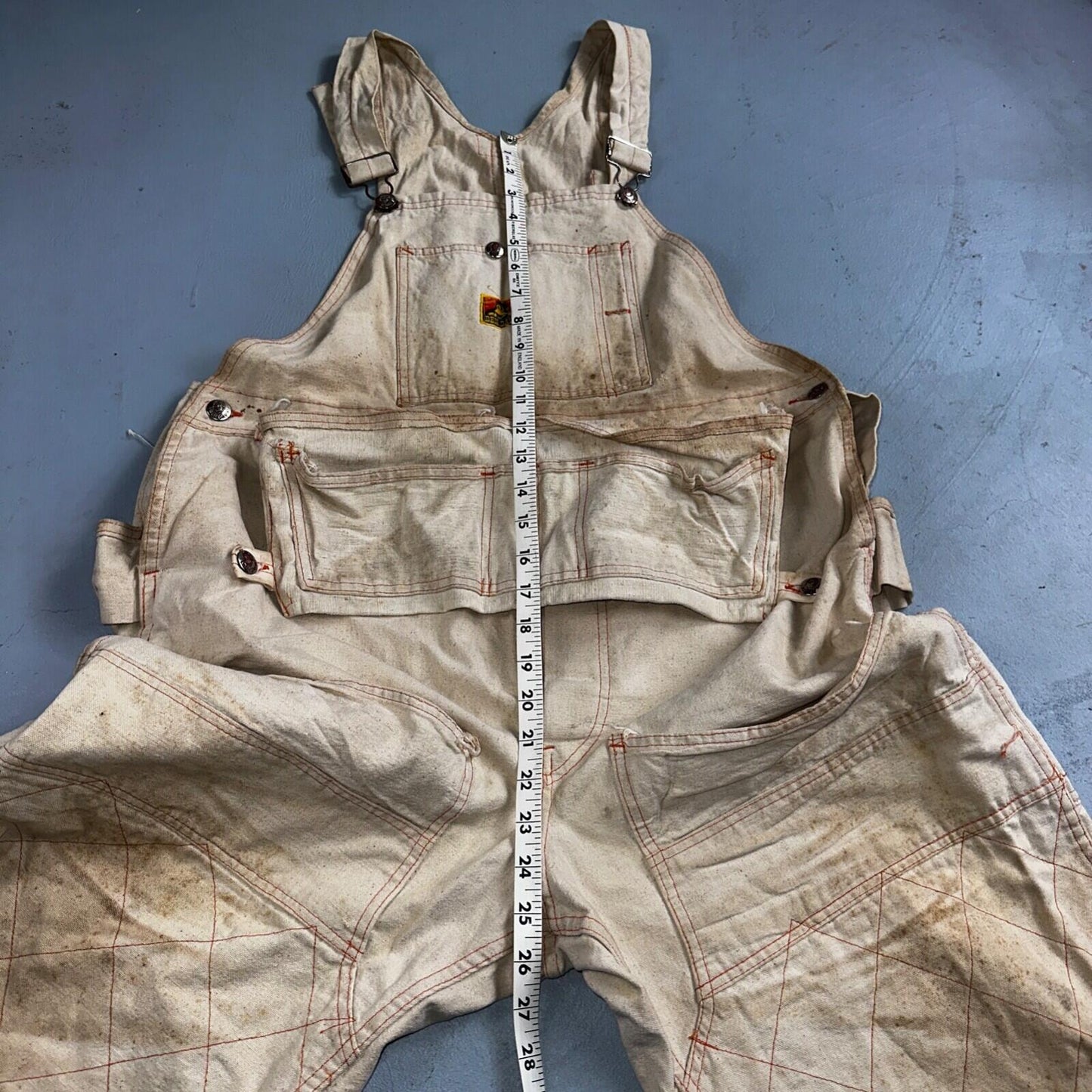 Ben Davis Vintage 60s Yellow Tag Canvas Overalls Pants Union 1960s USA Thrashed