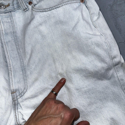 Levis 501 Vintage 90s USA XX Straight Leg Jeans White Light Wash 38x30 Act 34x29