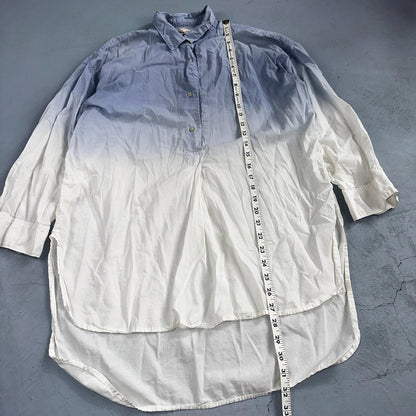 Gap Shirt Womens Size S Blue Striped Short Sleeve Button Up Designed Crafted