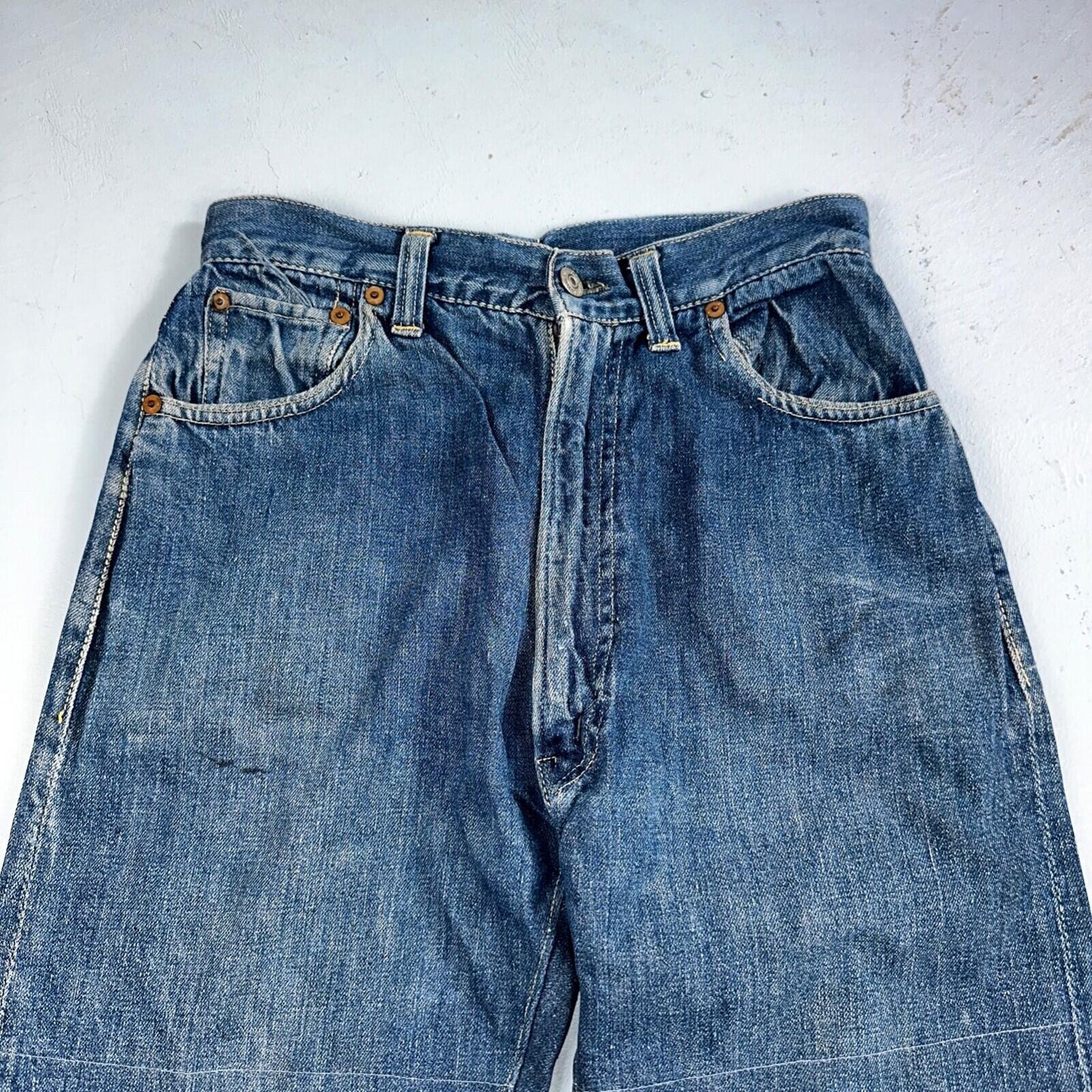Levis 701 Big E Vintage 50s Redline Hidden Rivets USA 1950s Jeans 501 Act 26x29