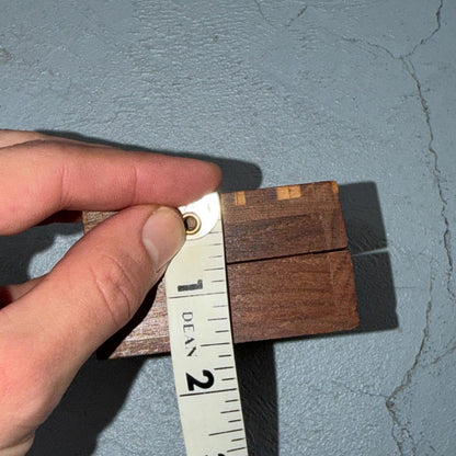 VTG Handmade Wooden Box Beautiful Wooden Square Shaped Jewelry Box Ring 60s 70s