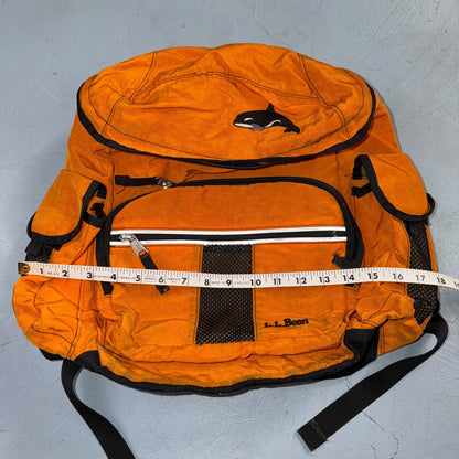 Vintage L.L. Bean Continental Rucksack Orange Backpack Hiking Camping 90s Orca