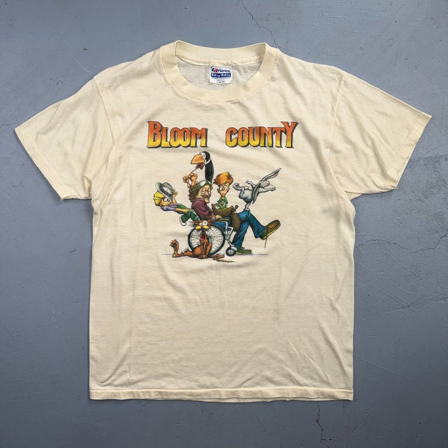 Bloom County Comic Strip 1984 VTG T Shirt 80s Single Stitch Graphic Cat Animal