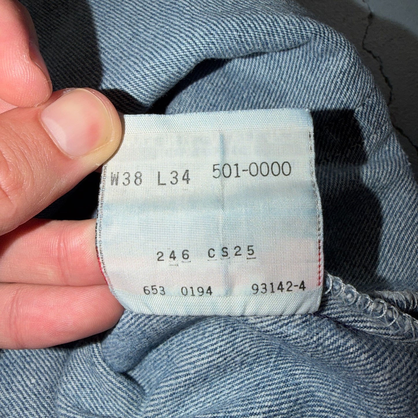 Levis 501 Vintage 90s USA XX Straight Leg Jeans Blue Light Wash 38x34 Act 34x29
