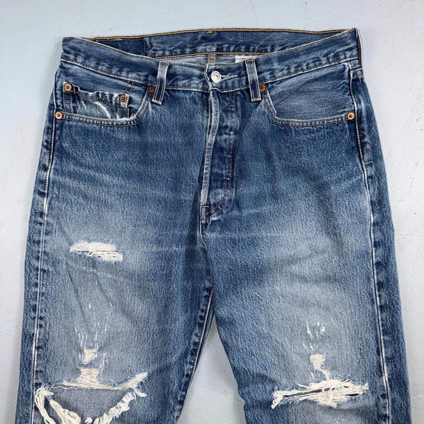 Levis 501 Vintage Y2K 90s XX Straight Leg Jeans Blue Light Wash 33x34 Act 31x31