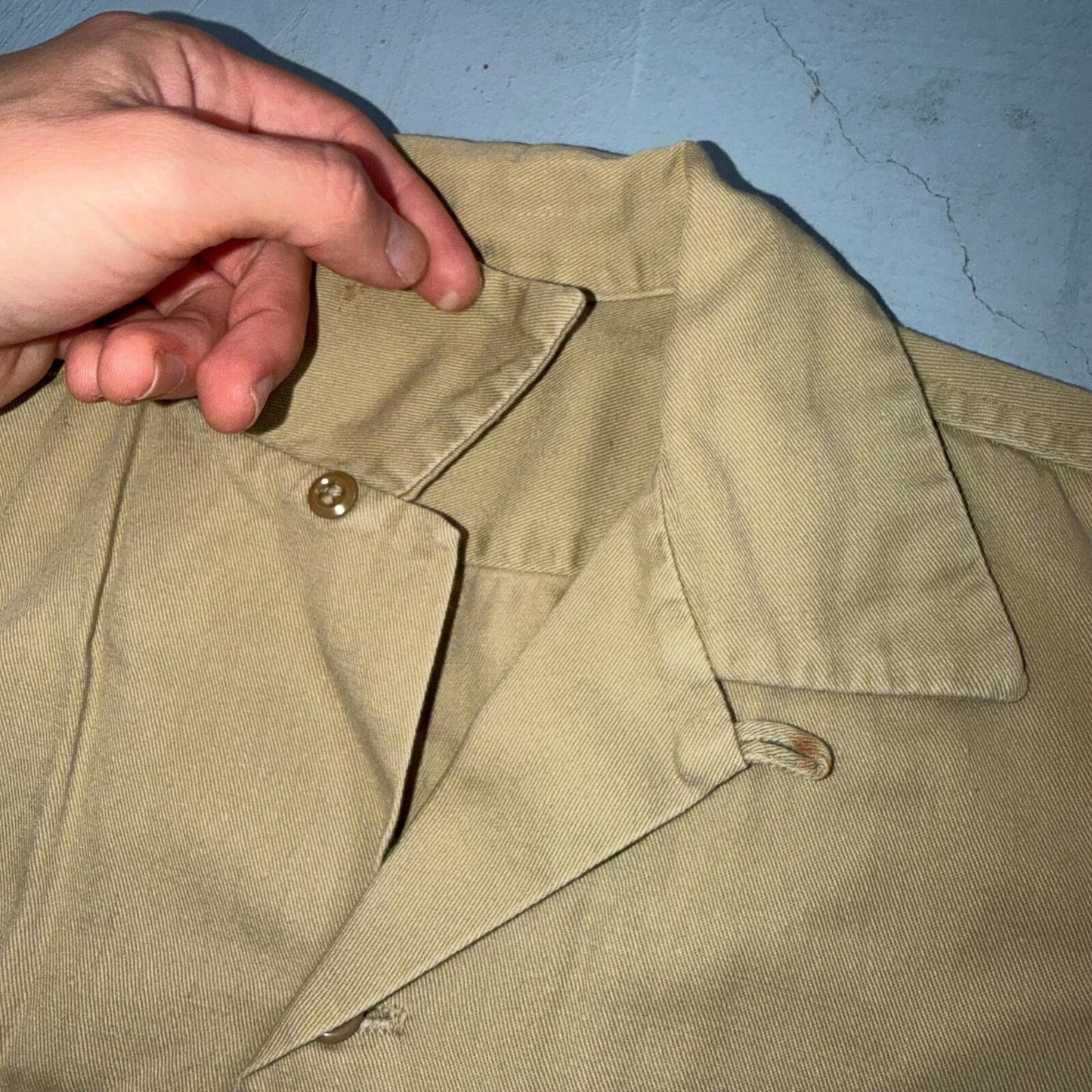 50s 60s Penneys Big Mac Work Shirt Mens VTG Patches Loop Collar Royal Rangers