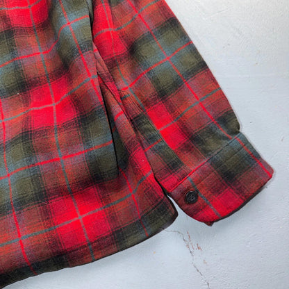 Pendleton VTG 1950s Loop Collar Board Shirt Wool Plaid Flannel Shirt Rockabilly