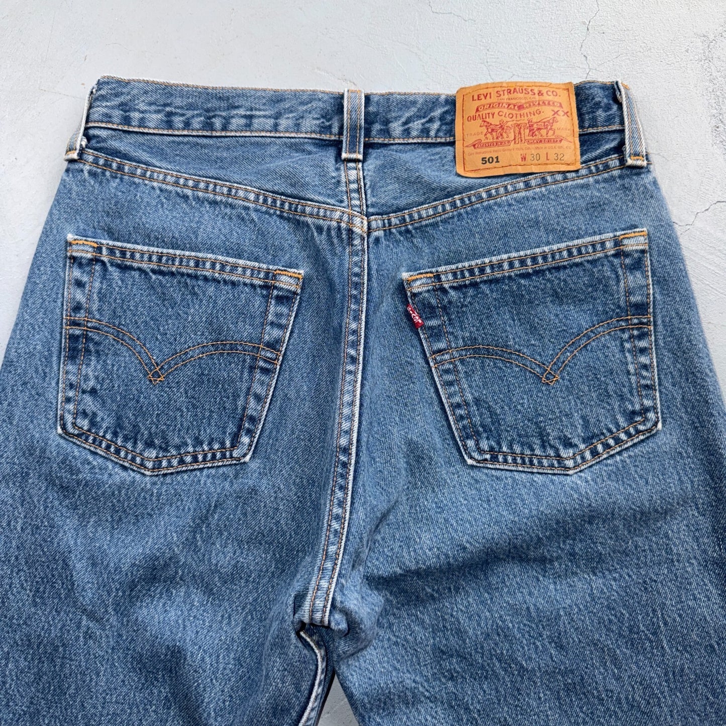 Levis 501 Vintage 90s USA XX Straight Leg Jeans Blue Med Wash 30x32 Act 28x30