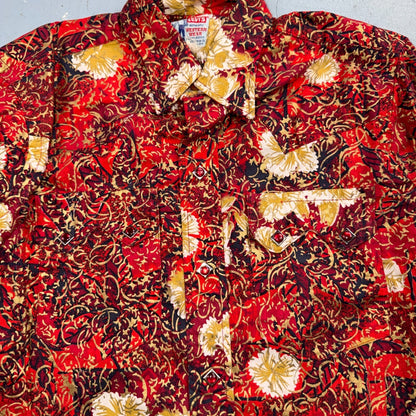 VTG 50s Levis Western Wear Floral Paisley Pearl Snap Button Shirt Rockabilly