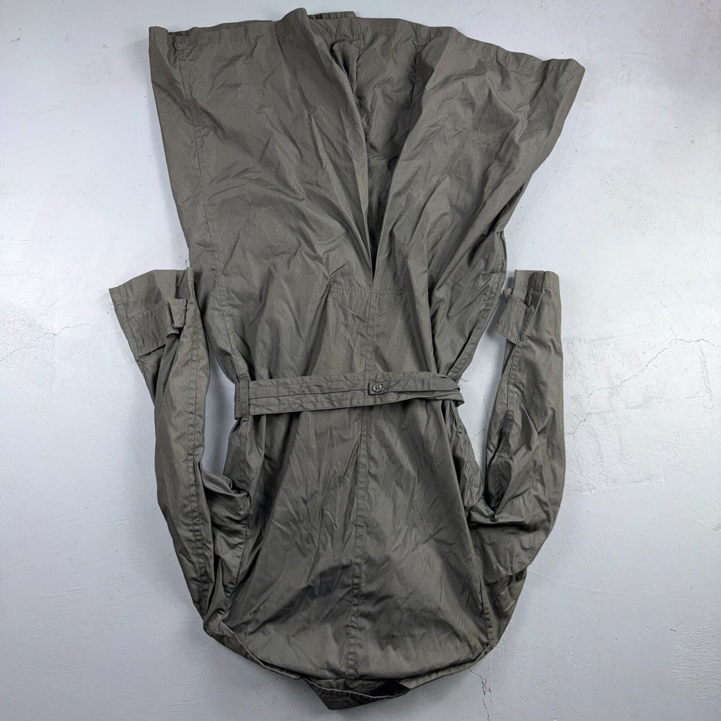 VTG 60s OD Green Army Military Rain Overcoat Mens S Jacket Trench Coat DSA 1967