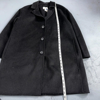 Gap Jacket Womens Large Black Wool Button Over Pea Coat Pocket Dressy Career