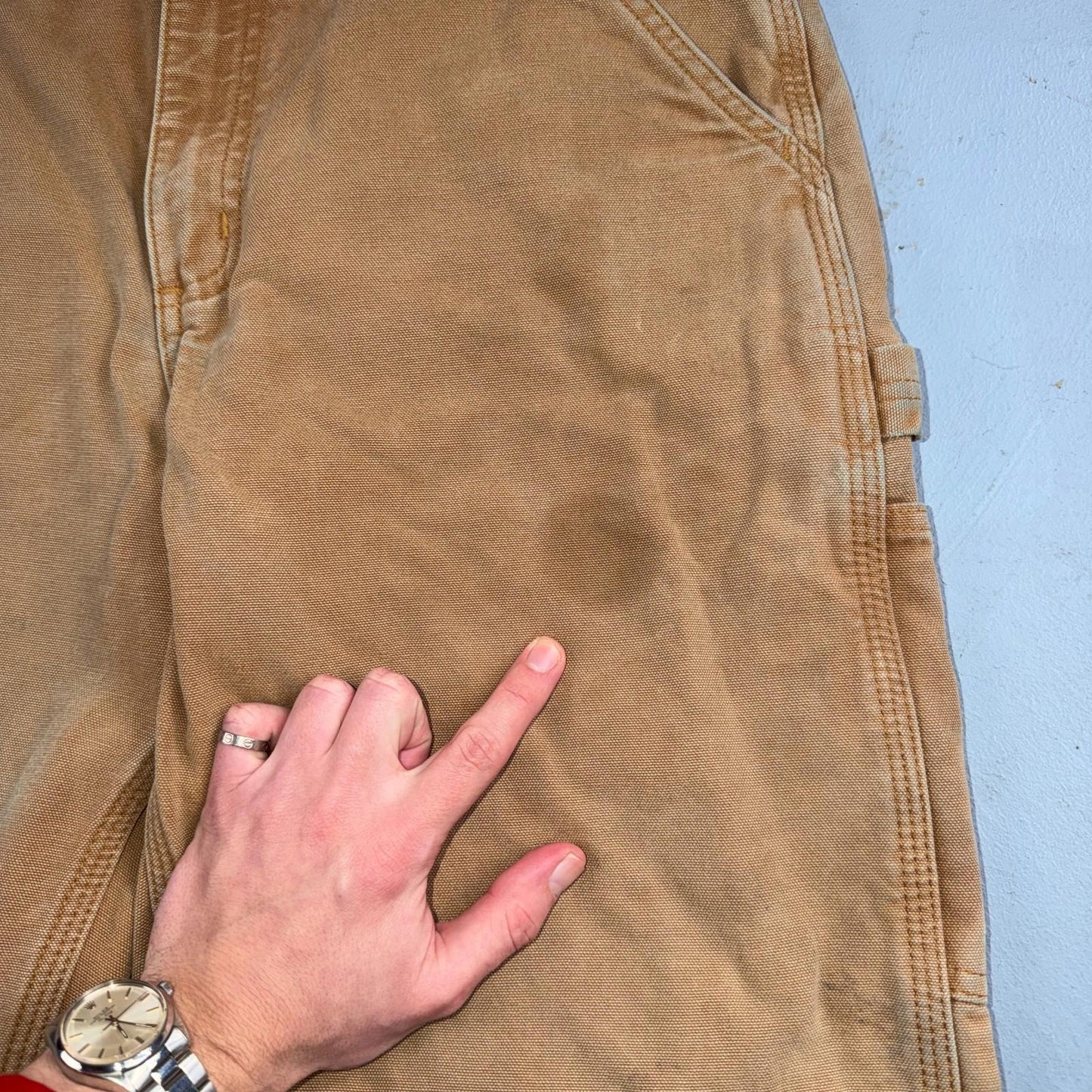 Carhartt Carpenter Pants Duck Canvas Flannel Lined B111 BRN Workwear Men 32x32