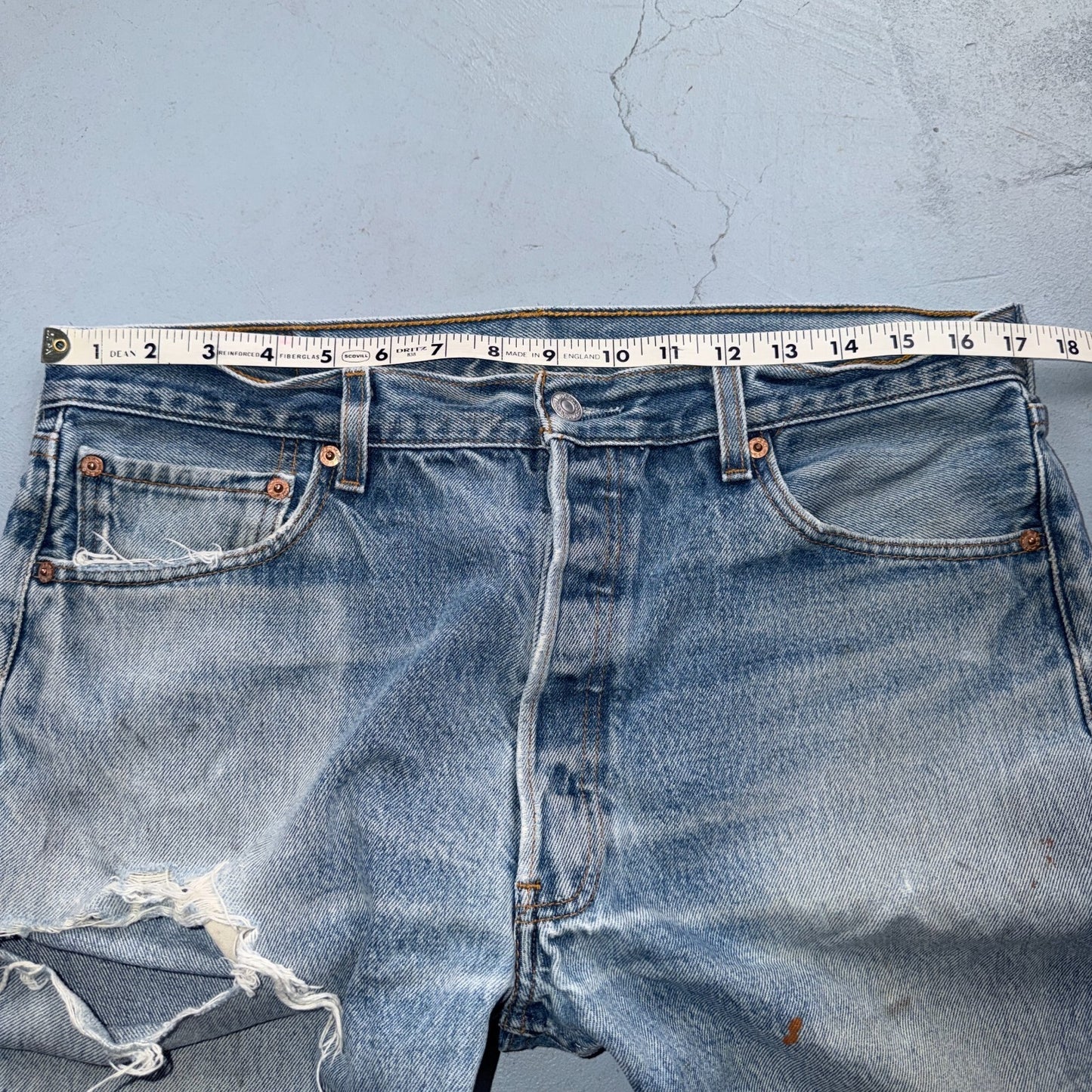 Levis 501 Vintage 90s Y2K XX Straight Leg Jeans Blue Light Wash 36x34 Act 34x29