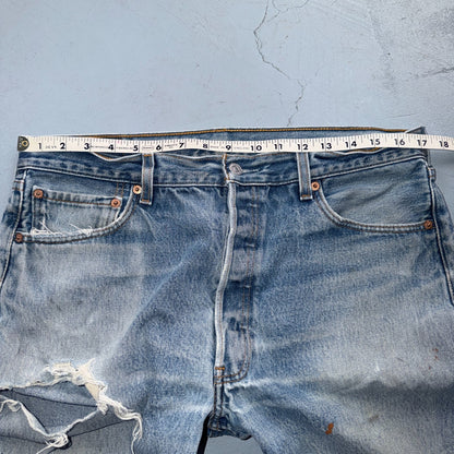 Levis 501 Vintage 90s Y2K XX Straight Leg Jeans Blue Light Wash 36x34 Act 34x29