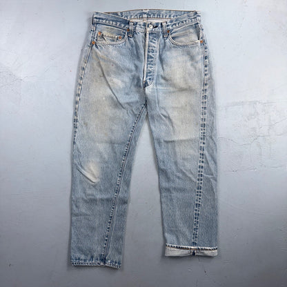 Levis 501 Vintage 80s Redline Selvedge USA XX Jeans Light Wash 35x30 Act 32x28