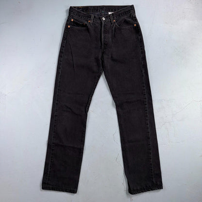 Levis 501 Vintage Y2K 90s XX Straight Leg Jeans Black Med Wash 29x34 Act 28x31
