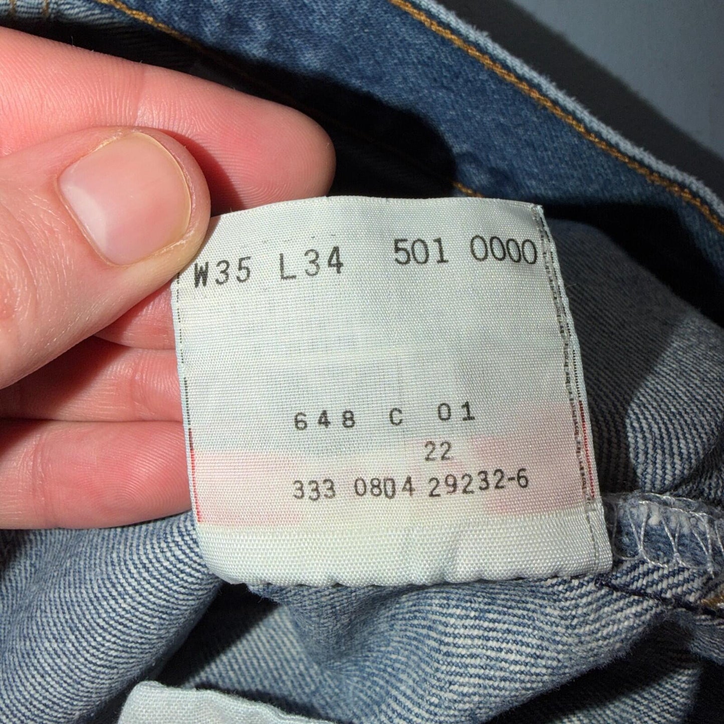 Levis 501 Vintage Y2K XX Straight Leg Jeans Blue Light Wash 35x34 Act 33x31