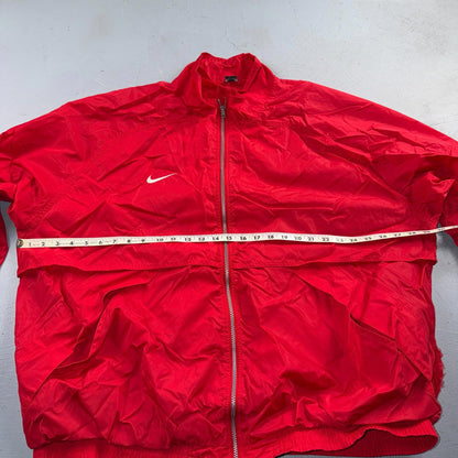 Nike VTG Mens 1990s Red Zip Up Jacket Size 2XL Team Sports 90s Windbreaker