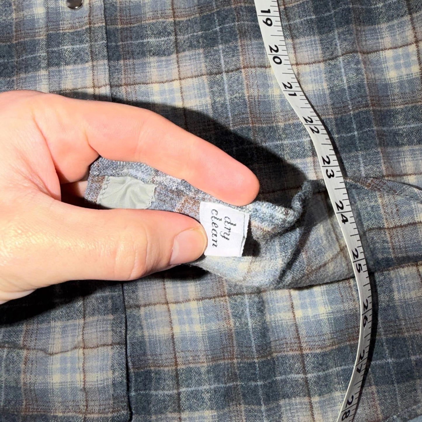 Pendleton VTG 100% Virgin Wool Western Plaid Shirt Pearl Snap Gray High Grade