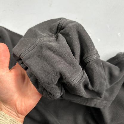 Nike Hoodie Men 2XL Black Swoosh Hooded Pullover Tonal Basic Fleece
