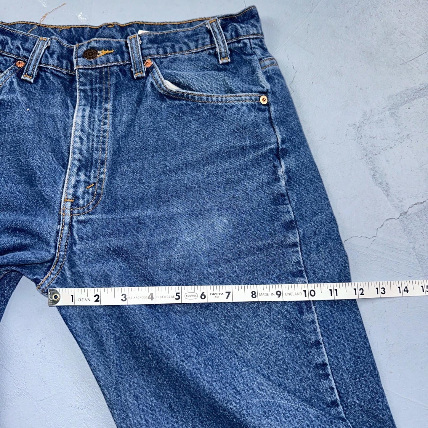 Levis 505 Vintage 90s Orange Tab Jeans Blue Med 501 Wash 33x34 Act 31x33