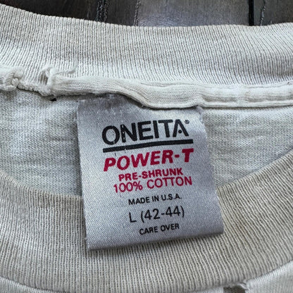 Oneita VTG T Shirt Cosmos Dil Famous River Guide Oregon Hiking Travel Funny