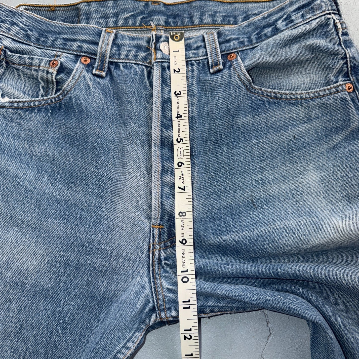 Levis 501 Vintage 90s USA XX Straight Leg Jeans Blue Light Wash 34x33 Act 31x29