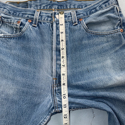 Levis 501 Vintage 90s USA XX Straight Leg Jeans Blue Light Wash 34x33 Act 31x29